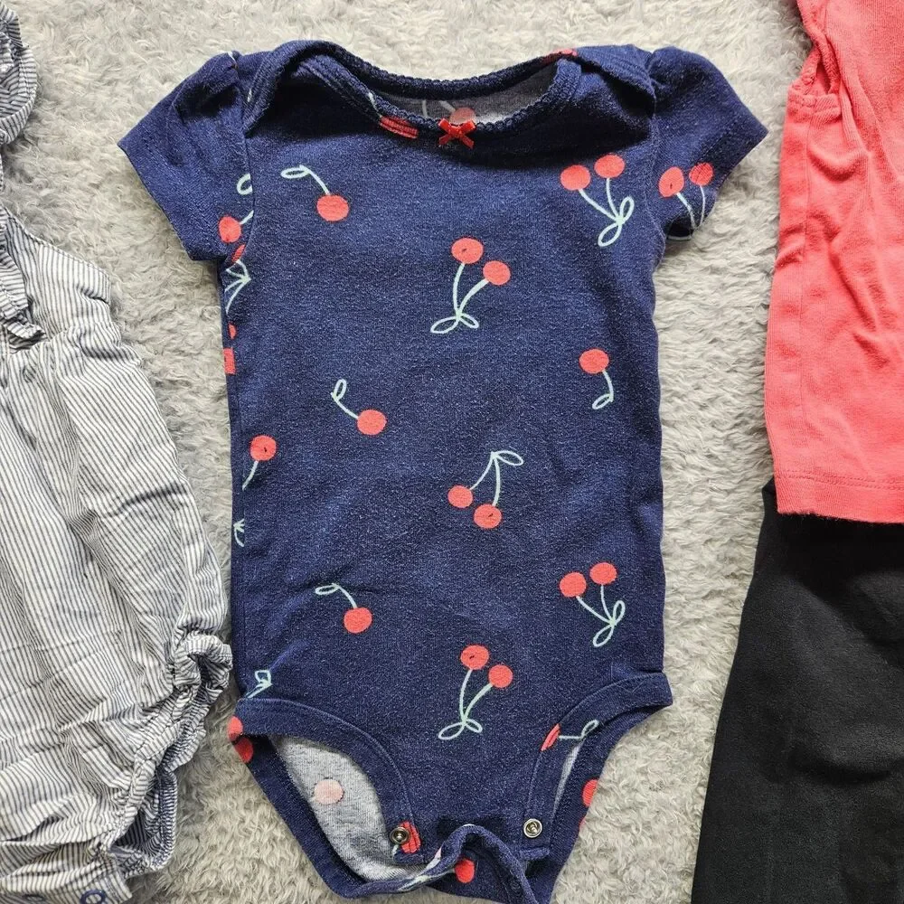 Carters Baby Girl Clothing Bundle Size 9 Months Cherry Bodysuit Casual Spring